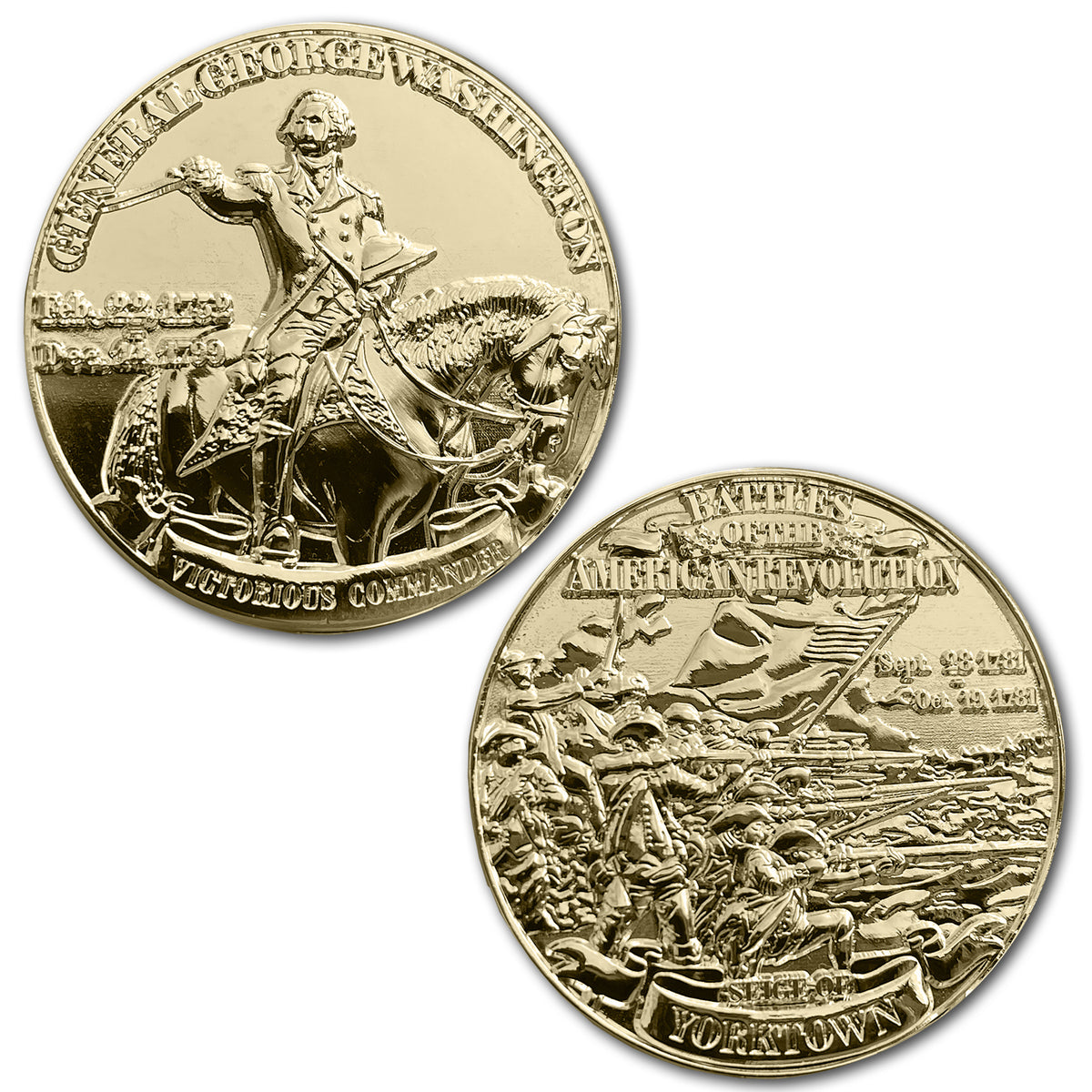 Siege Of Yorktown Battles of the American Revolution 24k Gold Clad Collectible Coin