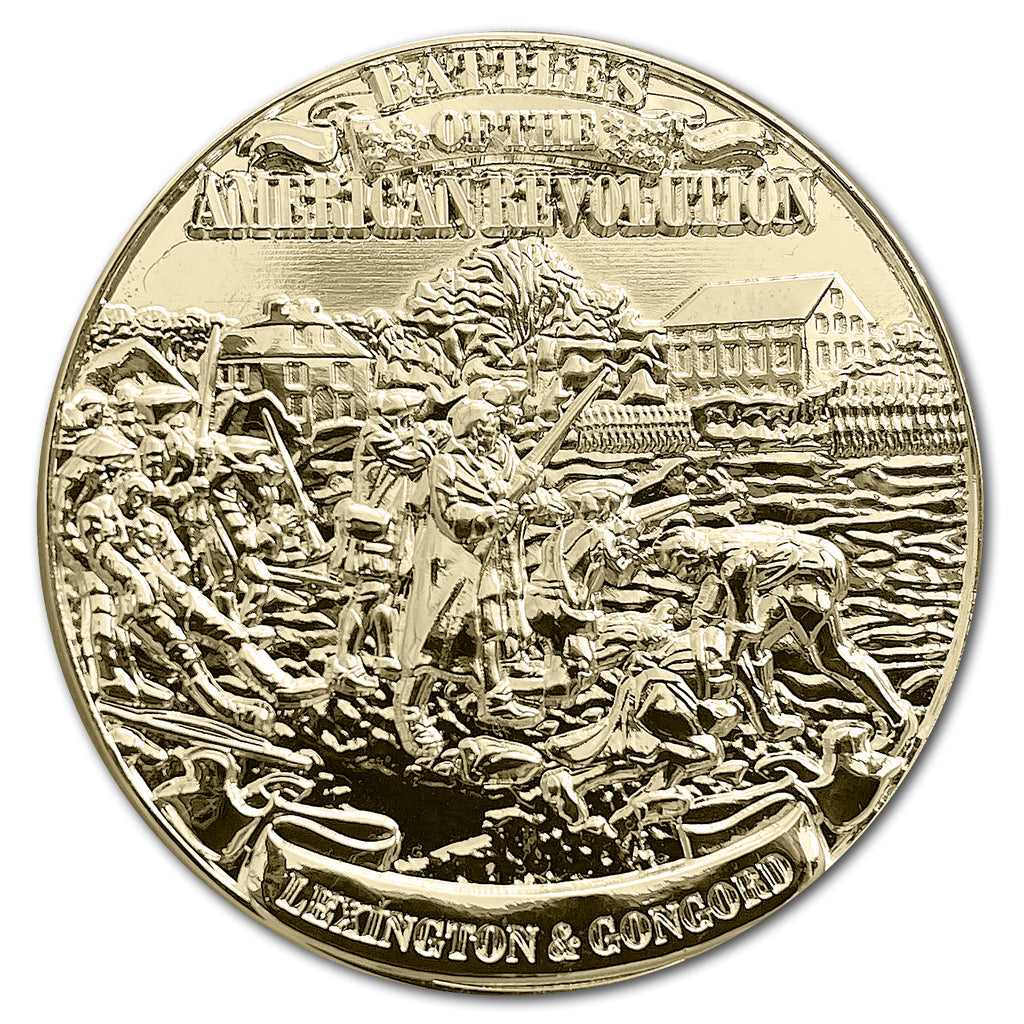 Battle of Lexington And Concord Battles of the American Revolution Gold Clad Coin