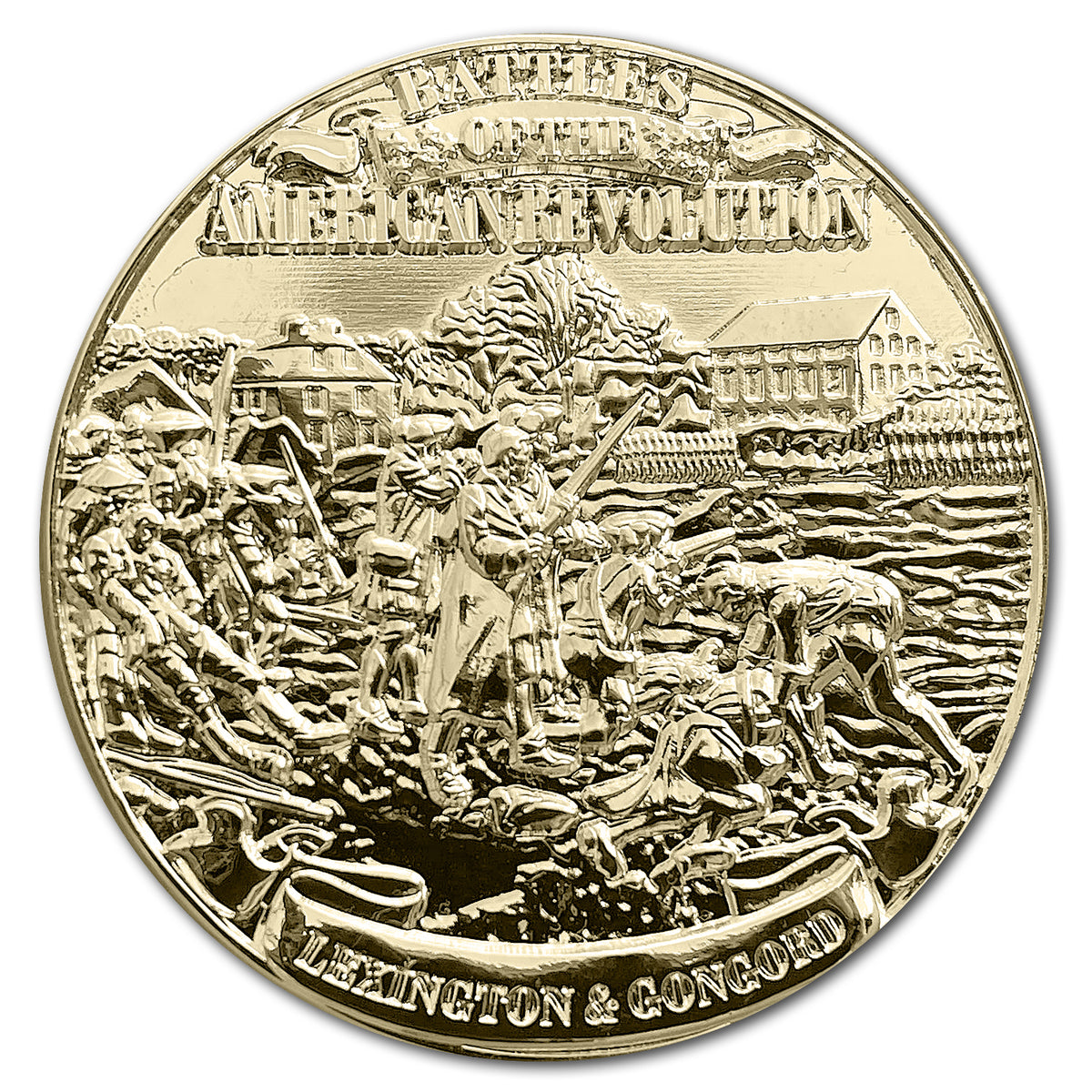Battle of Lexington And Concord Battles of the American Revolution Gold Clad Coin