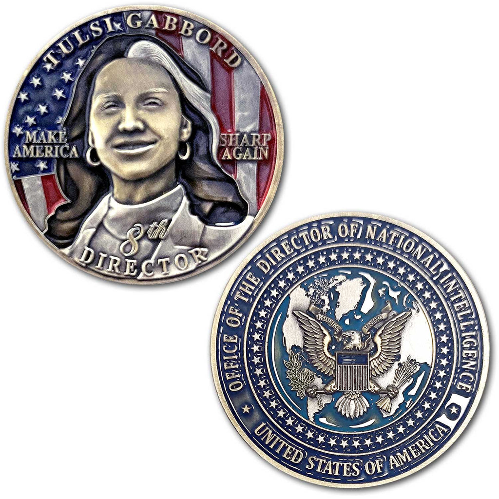 Tulsi Gabbard 8th Director National Intelligence Make America Sharp Again Collectible Challenge Coin