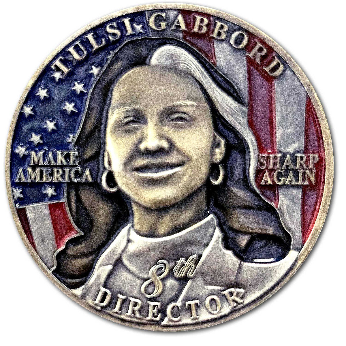 Tulsi Gabbard 8th Director National Intelligence Make America Sharp Again Collectible Challenge Coin