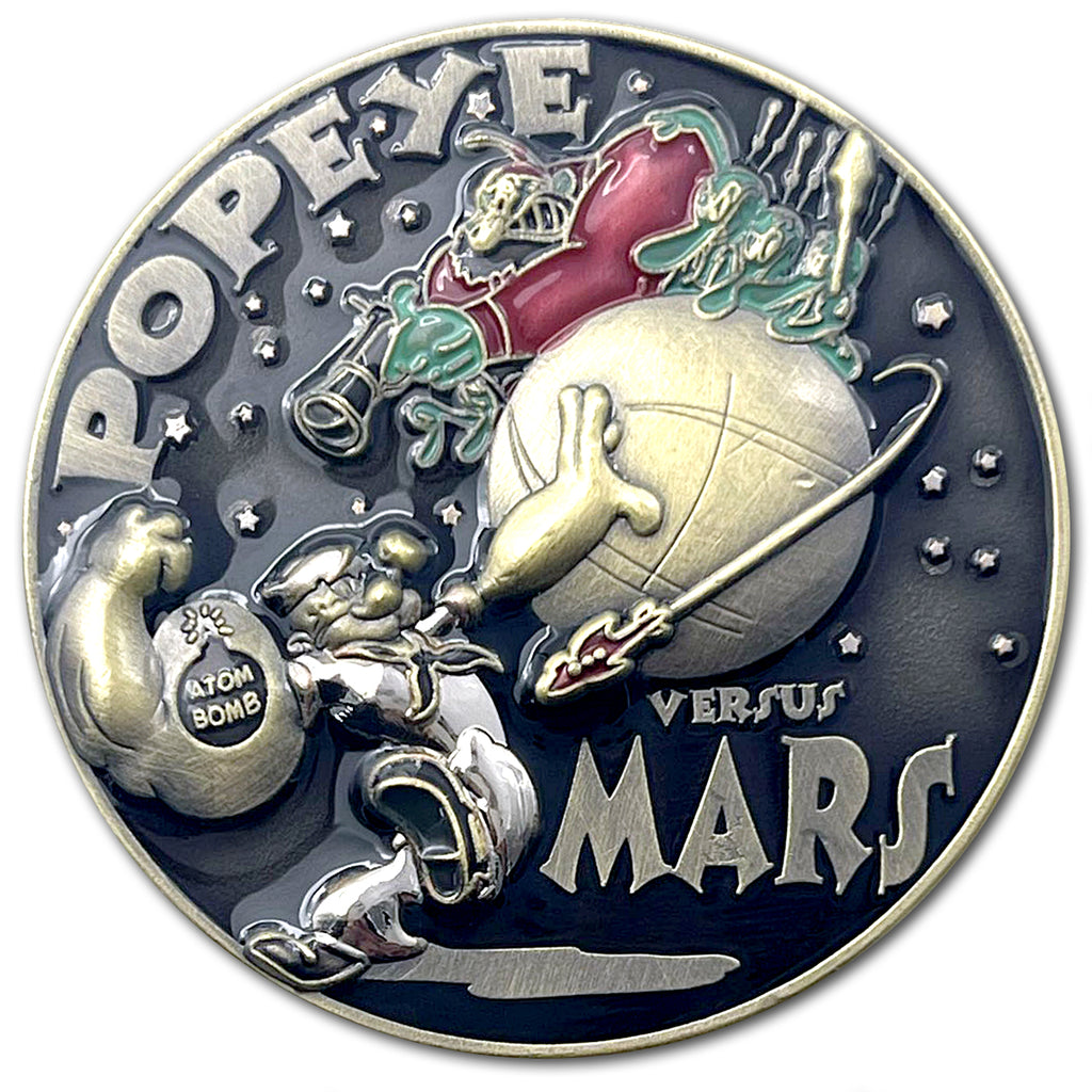 Popeye the Sailor Verses Mars Space Force Collectible Challenge Coin