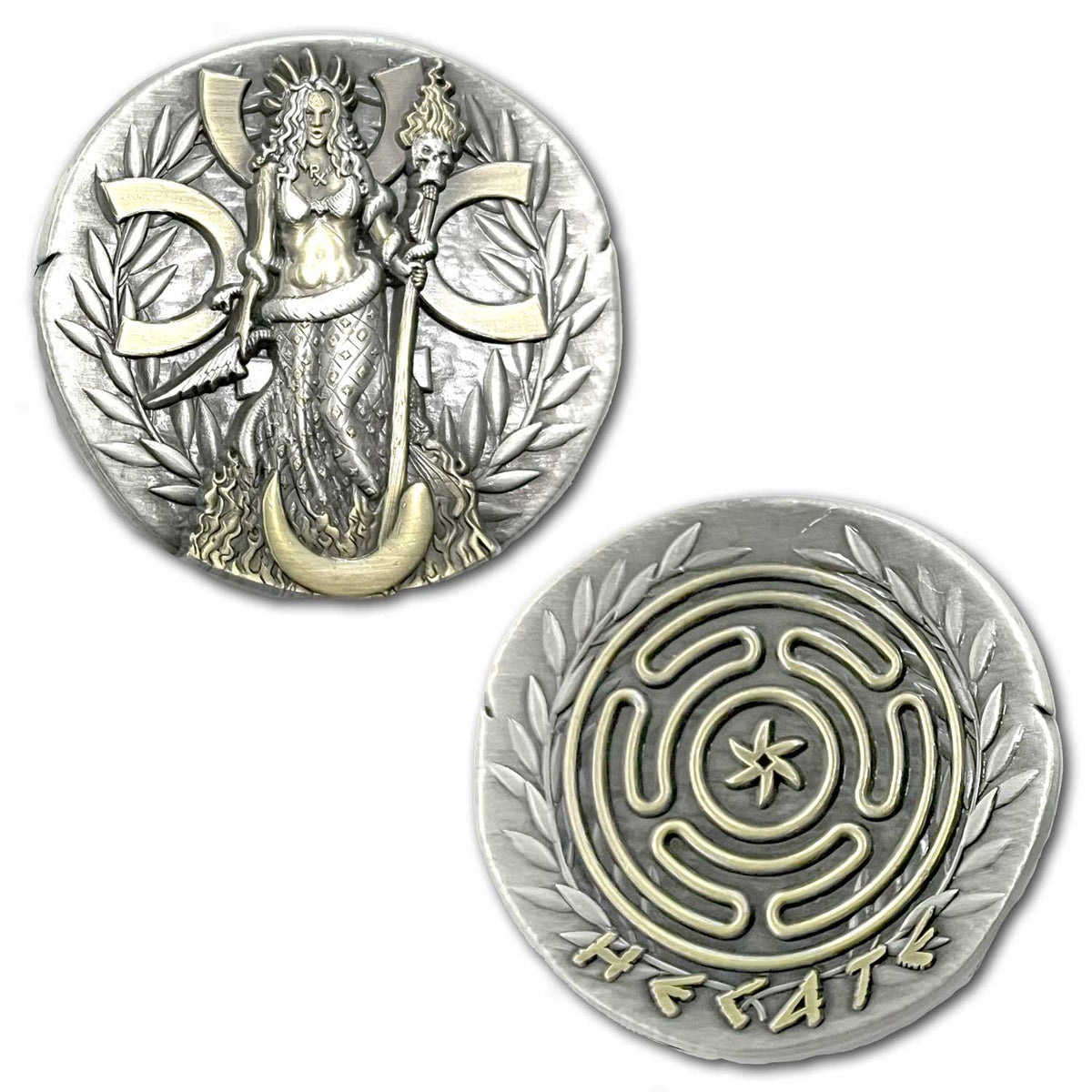 Hecate Greek Goddess of Witchcraft, Crossroads, Night, Light, Magic, Drugs, and the Moon Ancient Collectible Coin