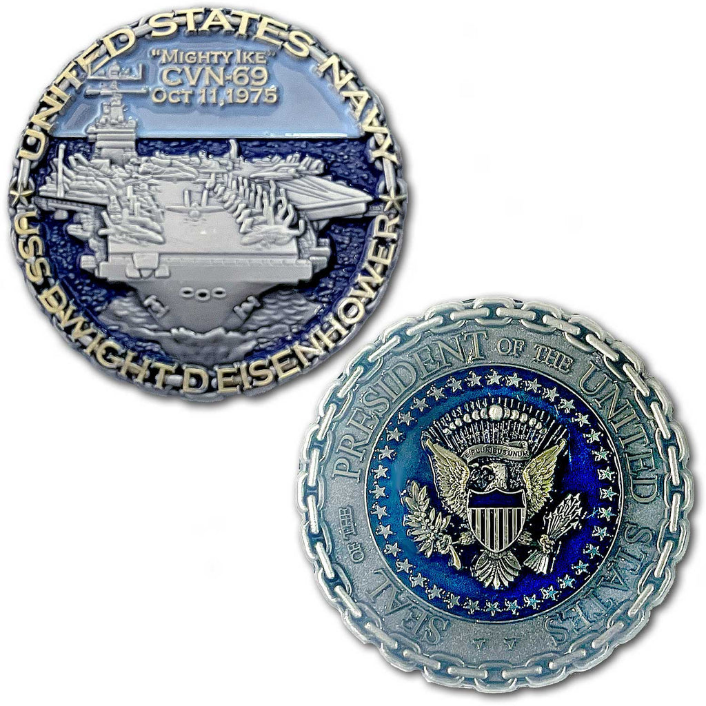 USS Dwight D. Eisenhower CVN-69 US Navy Aircraft Carrier Collectible Challenge Coin