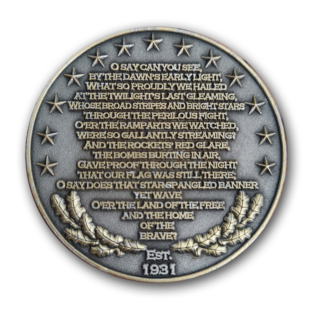 National Anthem US Citizen Since 1776 Collectible Challenge Coin