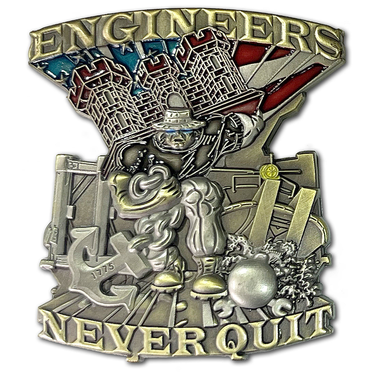 Engineers Never Quit Army Veteran Collectible Challenge Coin