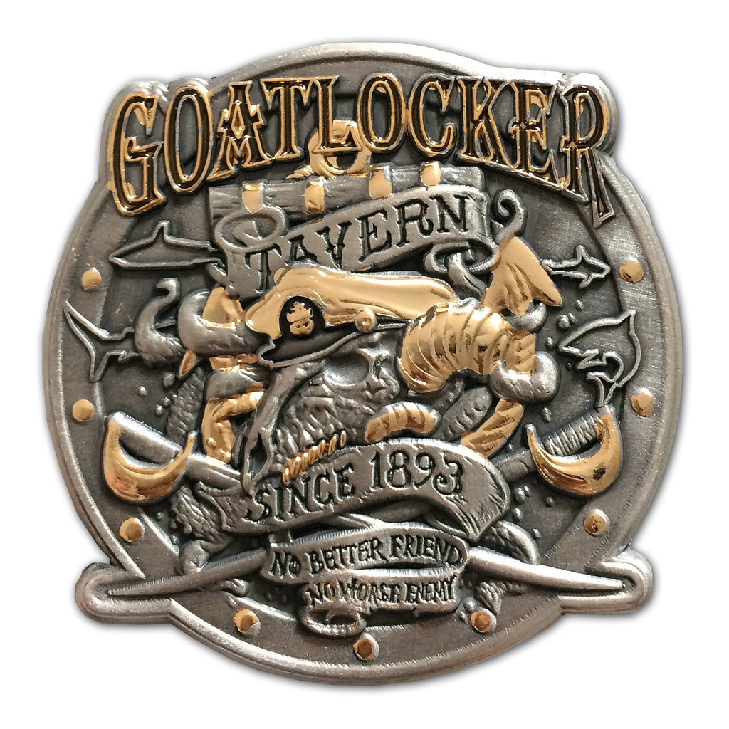 US Navy Chief Goatlocker Tavern Established 1893 Veteran Collectible Challenge Coin