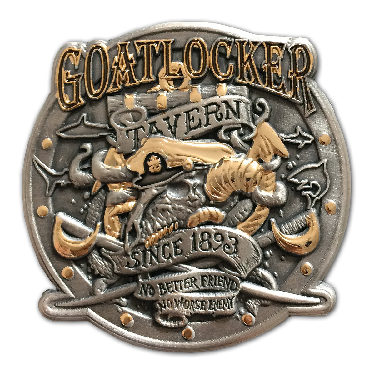US Navy Chief Goatlocker Tavern Established 1893 Veteran Collectible Challenge Coin
