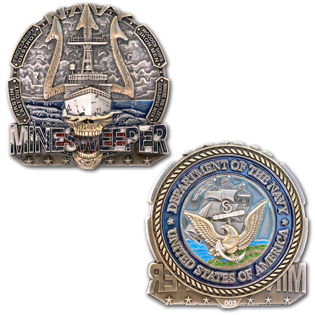 Minesweeper Wooden Ships Iron Men US Navy Veteran Collectible Challenge Coin