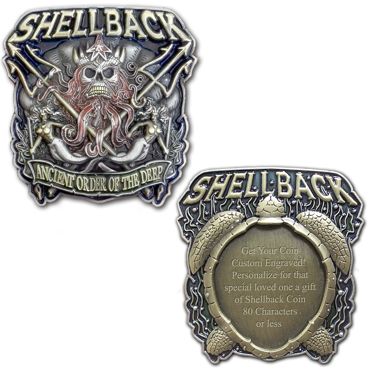 Shellback Custom Engraved US Navy Challenge Coin