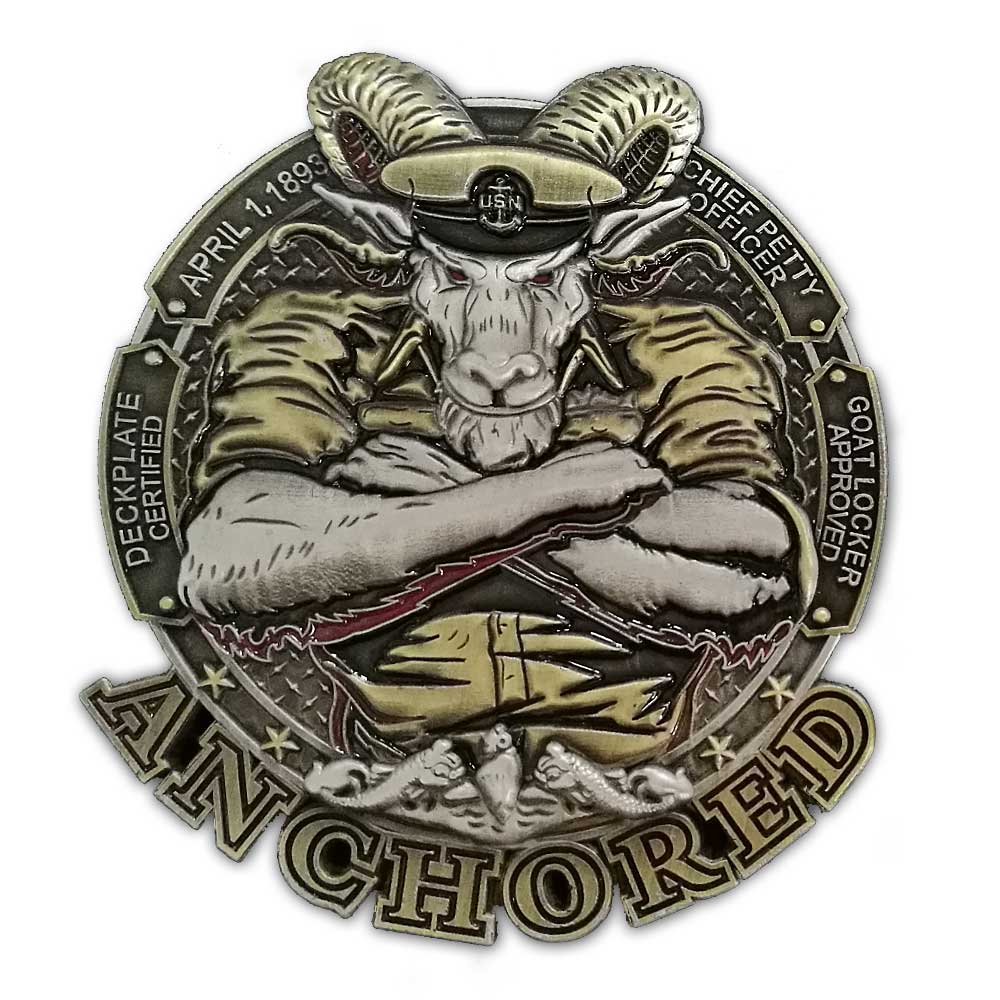 Navy Chief Anchored Submarine Warfare US Navy Collectible Challenge Coin