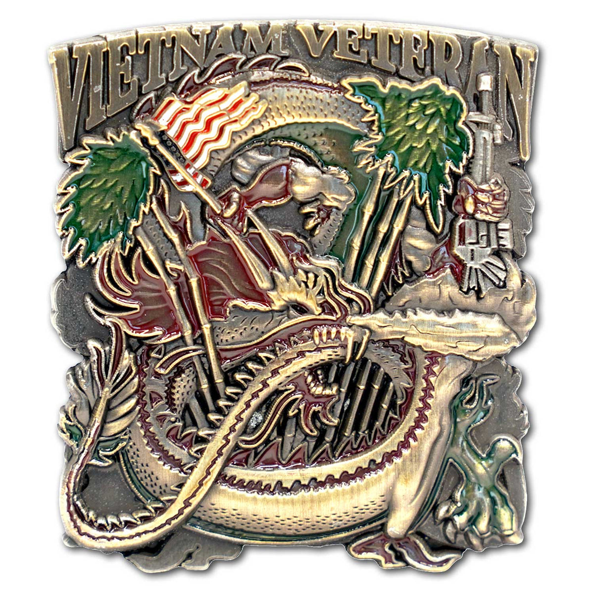 Vietnam Veteran Ribbon Dragon M16 Collectible Challenge Coin