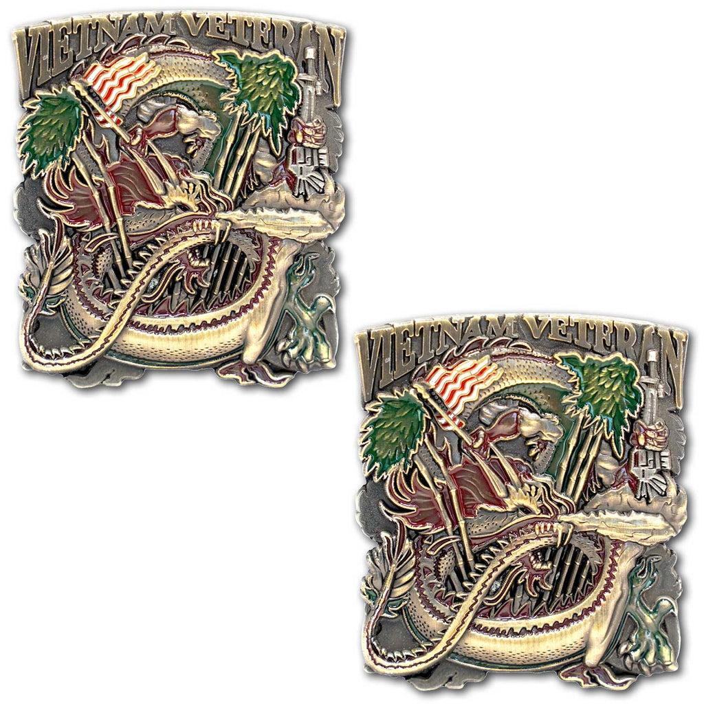 Vietnam Veteran Ribbon Dragon M16 Collectible Challenge Coin