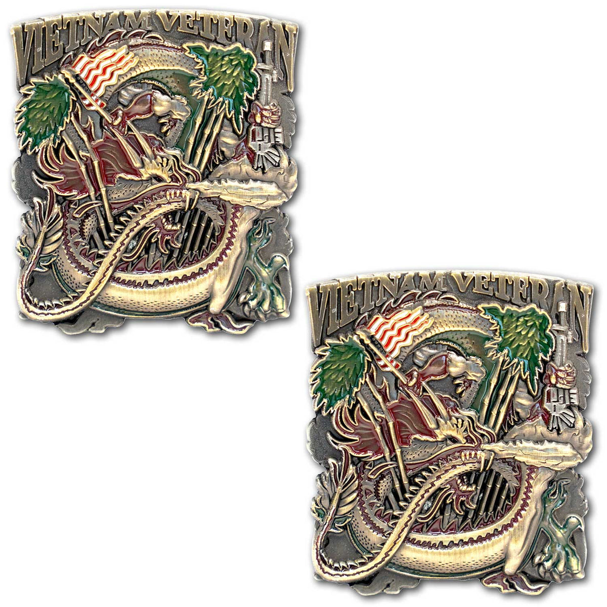 Vietnam Veteran Ribbon Dragon M16 Collectible Challenge Coin