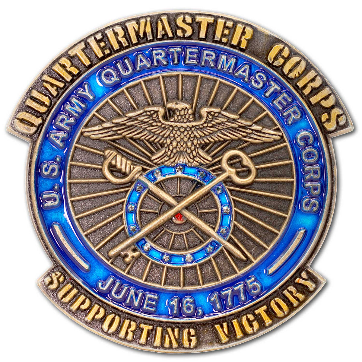 Quartermaster Branch Supporting Victory Army Veteran Collectible Challenge Coin
