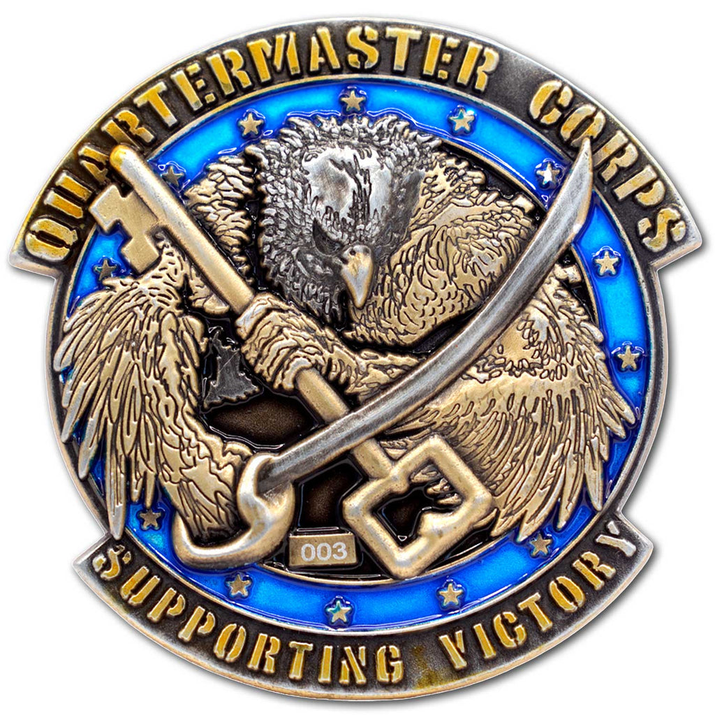 Quartermaster Branch Supporting Victory Army Veteran Collectible Challenge Coin