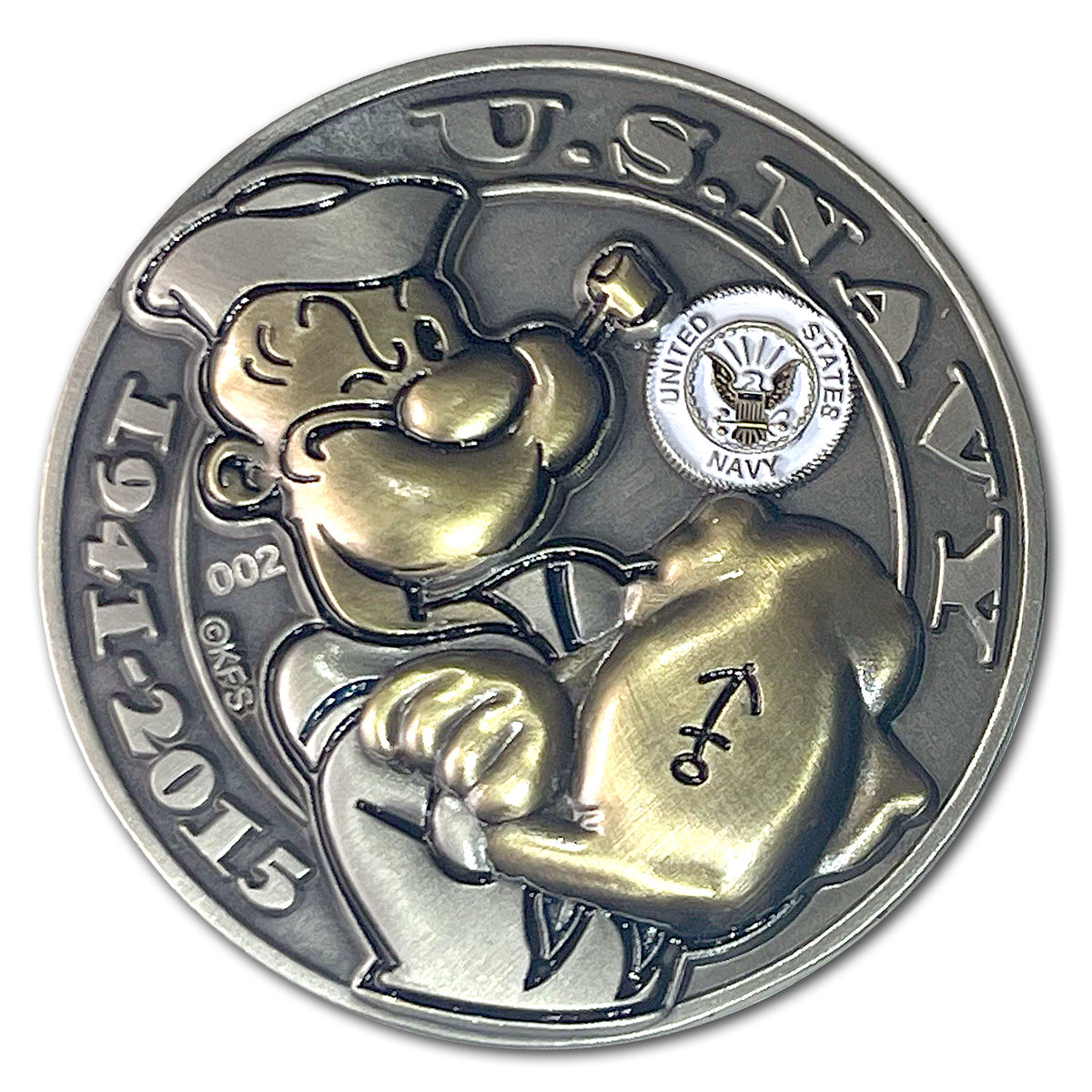 Popeye Double Headed US Navy Vs USCG Collectible Flip Coin