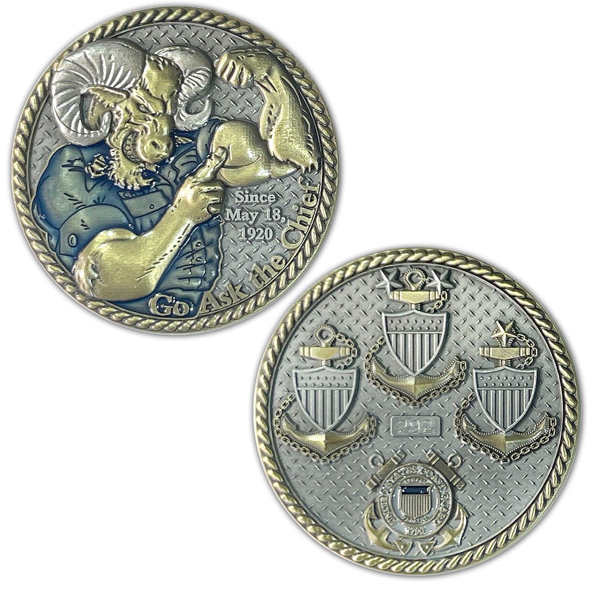 Go Ask The Chief Coast Guard Veteran Collectible Challenge Coin