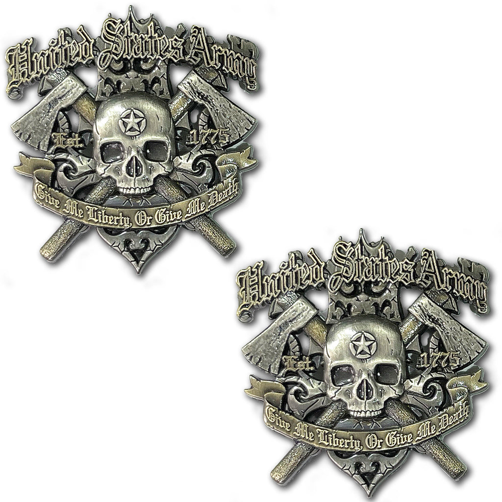 Army Give me Liberty Or Give Me Death Veteran Collectible Challenge Coin