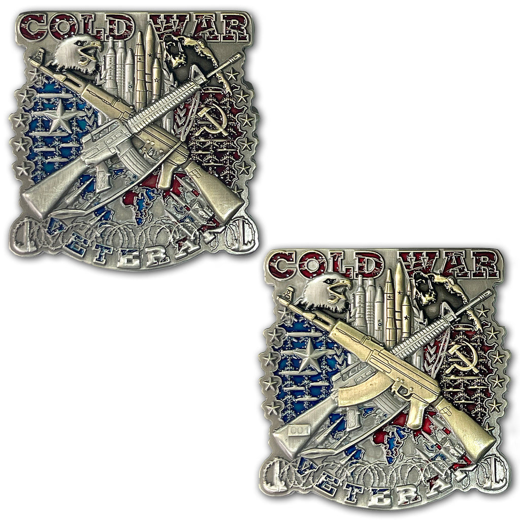 Cold War Veteran US Eagle vs USSR Soviet Bear Collectible Challenge Coin