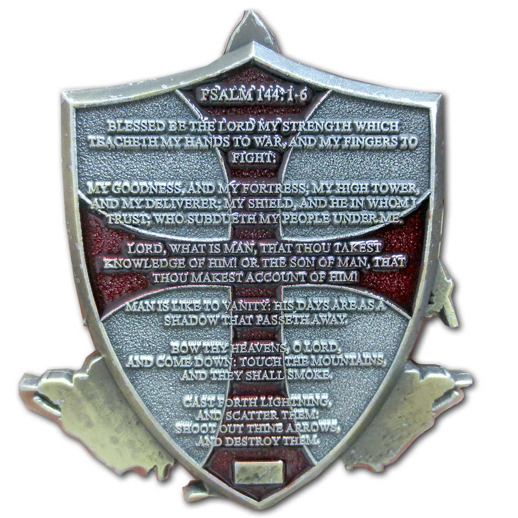 Blessed be the Name of the Lord Psalm 144:1 Veteran Collectible Prayer Challenge Coin