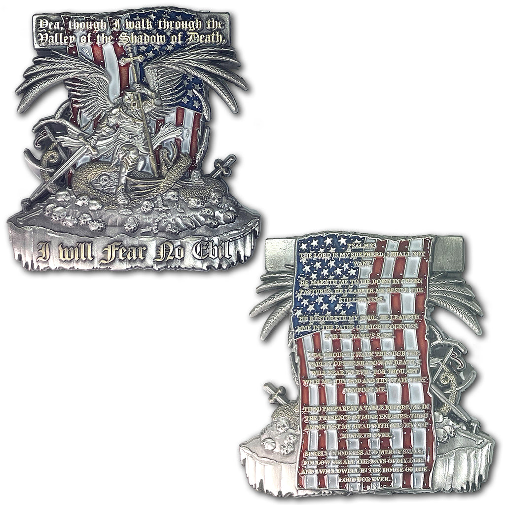 Fear No Evil Psalm 23:4 Though I Walk Through The Valley Of The Shadow Of Death Collectible Coin