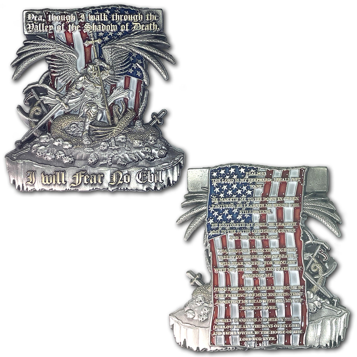 Fear No Evil Psalm 23:4 Though I Walk Through The Valley Of The Shadow Of Death Collectible Coin