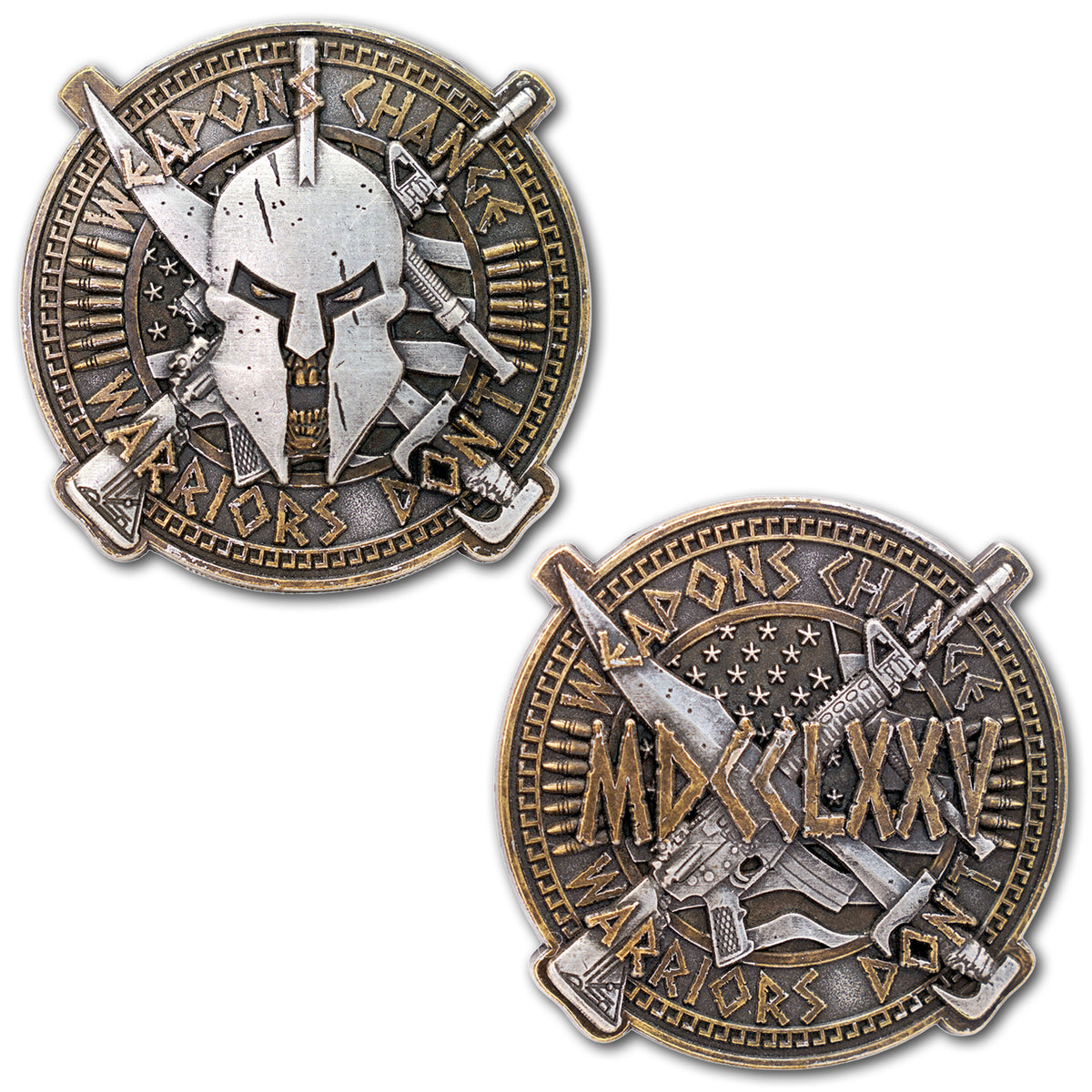 Weapons Change Warriors Don't US Military Veteran Collectible Challenge Coin