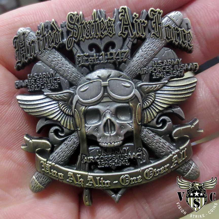 One Over All Uno Ab Alto Air Force Veteran Collectible Challenge Coin