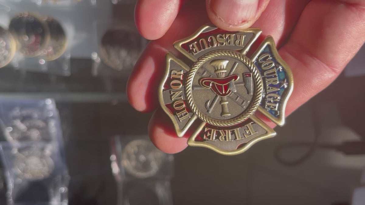 Fire Chief Firefighter Fire & Rescue Courage & Honor Collectible Challenge Coin