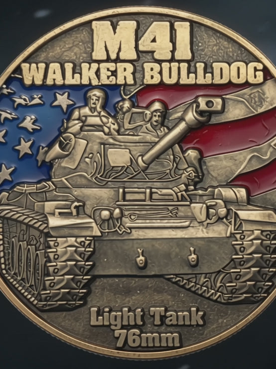 M41 Walker Bulldog 76mm Light Tanks of The Korean War Collectible Challenge Coins