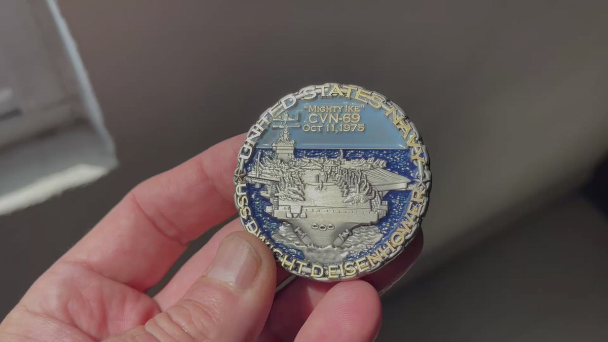 USS Dwight D. Eisenhower CVN-69 US Navy Aircraft Carrier Collectible Challenge Coin