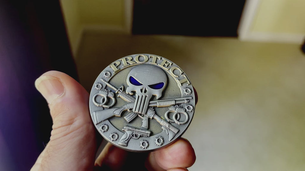 Protect and Serve We The Few For We The People Police Challenge Coin