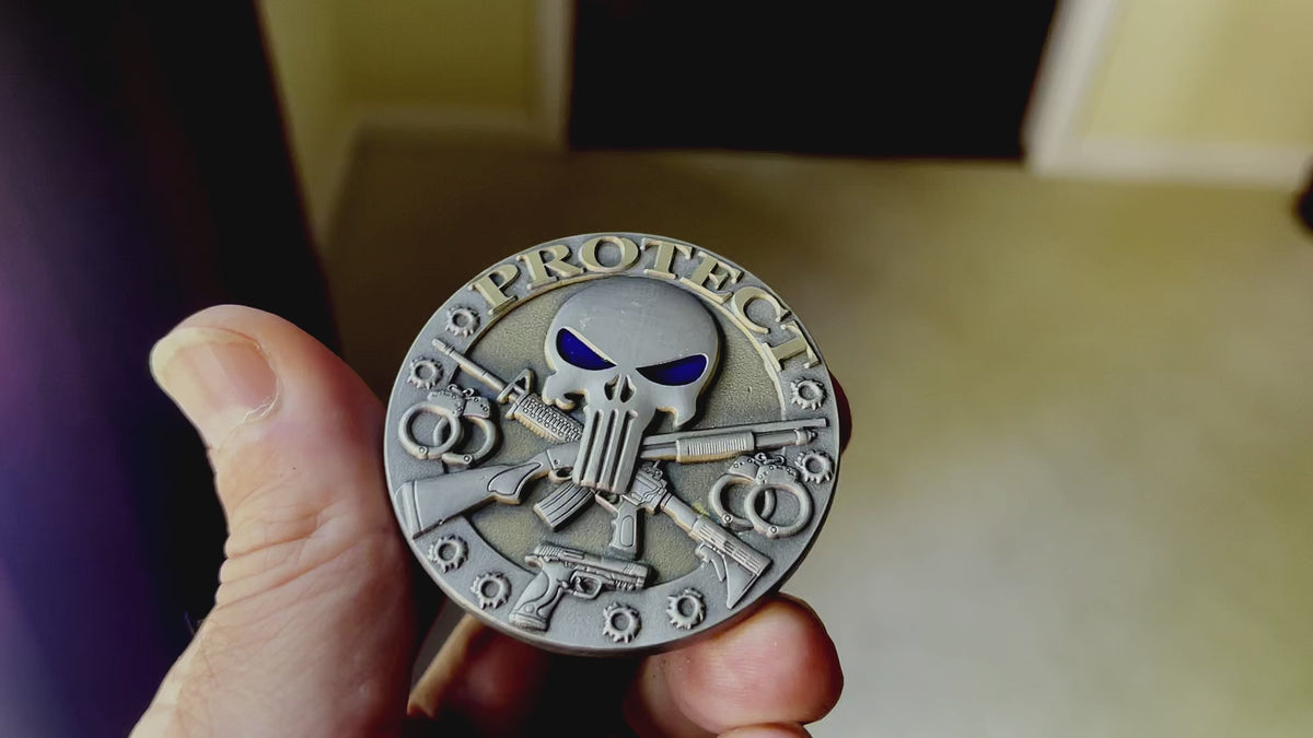 Protect and Serve We The Few For We The People Police Challenge Coin