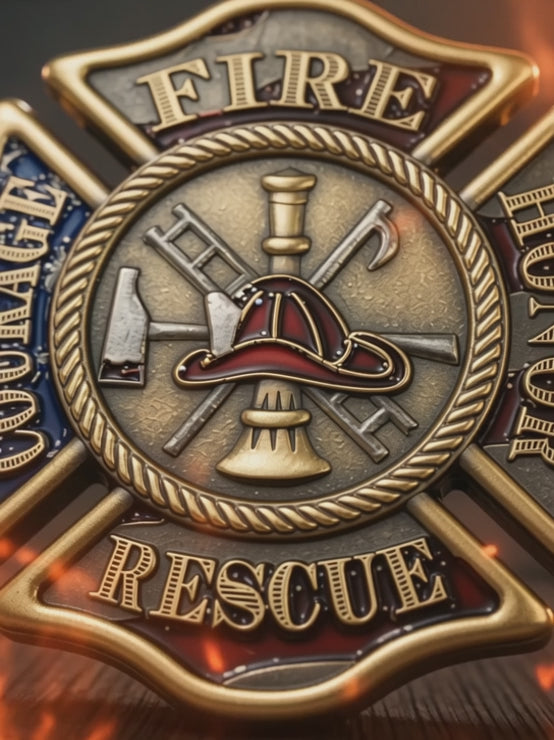 Fire Chief Firefighter Fire & Rescue Courage & Honor Collectible Challenge Coin